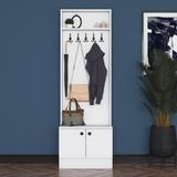 Rani P6 Modern Kapaklı Askılı Raflı Portmanto Vestiyer Beyaz M16
