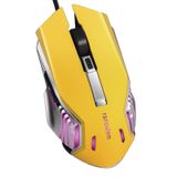 Ranoulem M9 Sarı Oyun Faresi Kablolu, 7200 DPI Optik Sensör, 6 Programlanabilir Düğme, 4 Renkli Arka Işık, Kablolu Oyun Faresi Windows PC Dizüstü ve Mac