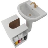 Rans Banyo Dolabı, Wc Alt Lavabo Dolabı (Mdf) - Beyaz