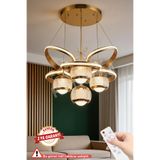 RANSOM İthal Seri 4 Toplu Saray Büyük Led Avize 3 Renk Kumandalı Rose Gold Kasa Ledli Salon Avizesi