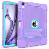 Rantice iPad Air 11 inç M2 (2024) / iPad Air 5. / 4. Nesil 10,9 İnç için Hibrid Darbeye Dayanıklı Damla Koruyucu Kılıf, Destek Çubuğu ve Kalem Tutuculu, iPad Air 6. Nesil 11 inç için, Mor+Yeşil