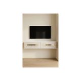 Rany Duvara Montaj Tv Sehpası Beyaz Traverten Gold 120 Cm Tda1220Btg