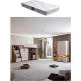 Ranza, Milano Ranza 2 Kapaklı Dolap Çalışma Masası 3 Kapaklı Dolap 1 Adet Comfort Yatak - Ceviz - 100 x 100 cm