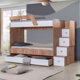 Ranza Triple Yavrulu Merdivenli Ranza - Ceviz - 90 x 190 cm