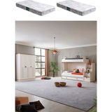 Ranza, Zenit Plus Yavrulu Ranza 3 Kapaklı Dolap 2 Adet Comfort Yatak - Krem - 100 x 100 cm