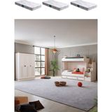 Ranza, Zenit Plus Yavrulu Ranza 3 Kapaklı Dolap 3 Adet Comfort Yatak - Krem - 100 x 100 cm