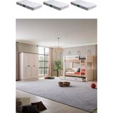Ranza, Zenit Yavrulu Ranza 3 Kapaklı Dolap 3 Adet Comfort Yatak - Krem - 100 x 100 cm
