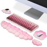 RAOVCUS Bulut Mouse Pad ve Klavye Bilek Dinlenme Seti,Bilgisayar Masası için 4 Adet Pembe Ergonomik Kol Desteği,Mousepad ve Coaster ile Sevimli Palm Dinlenme Yastığı | Ofis Bilgisayar Dizüstü Yazma Ağrı