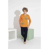 Rapapa Aykıds Erkek Çocuk Baskılı Uzun Kollu Pijama Takımı Mevsimlik 74111-Y - Kırmızı - 4 - 5 Yaş