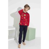 Rapapa Aykıds Erkek Çocuk Baskılı Uzun Kollu Pijama Takımı Mevsimlik 74131-Y - Kırmızı - 7 - 8 Yaş