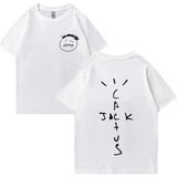 Rapçi Kaktüs Jack Vintage Tişört Erkek Kadın Retro Hip Hop Streetwear Moda Rahat Gevşek Pamuk - Beyaz - XL