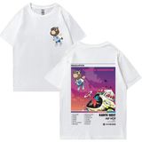 Rapçi Kanye West Mezuniyet Müzik Albümü Grafik T Shirt Erkek Kadın Hip Hop Streetwear Gevşek - Beyaz - XL