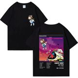 Rapçi Kanye West Mezuniyet Müzik Albümü Grafik T Shirt Erkek Kadın Hip Hop Streetwear Gevşek - Siyah - XL
