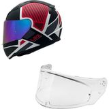 Rapıd 2 Grıd Mat Beyaz-Kırmızı Kask Gökkuşağı Cam - 2XL