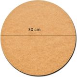 Rapithwin 1 Adet 30 cm Çap 3 mm (2.7 Mm) Ham Mdf Daire Plaka Supla Tabanı - Naturel - 30 x 30 cm
