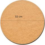 Rapithwin 1 Adet 30 cm Çap 3 mm (2.7 Mm) Ham Mdf Daire Plaka Supla Tabanı - Naturel - 32 x 32 cm