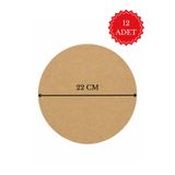 Rapithwin 22 Cm Yuvarlak Supla Levha | 12 Adet 3 Mm Ham Mdf Servis Altı Supla