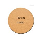 Rapithwin 4 Adet 60Cm Çap 3 Mm (2.7 MM) Ham Mdf Daire Plaka Supla Tabanı