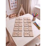 Rapithwin Ahşap Sayı Eşleştirme Puzzle – Rakam Öğretici ve Eğitici 20 Parça 3mm Ham Mdf Çocuk Puzzle