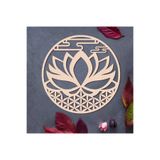 Rapithwin Lotus Çiçeği Desenli Ahşap Kasnak / 3mm Ham Mdf Boyanabilir Lotus duvar dekor 30 Cm