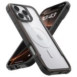 RAPTIC iPhone 16 Pro için Kalkan Manyetik Kılıf, MagSafe ile Uyumlu, [2024 Yakalama Düğmesi Darbeye Dayanıklı Şeffaf Kılıf], Askeri Sınıf 13FT Düşme Testi, Dayanıklı Alüminyum Çerçeve, 6,3 inç, Mocha