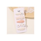 Rapunzel Accessories Papatya Desenli Çıtçıtlı Kız Çocuk & Bebek Saç Tokası / Saç Aksesuarı 5 Li Set Bebek Toka - Kız Çocuk Toka