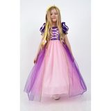 Rapunzel Prenses Kız Çocuk Parti Kostümü Doğum Günü Elbisesi - Mor - 7 Yaş