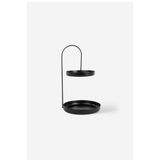 Rarart Concept Yuvarlak Tabanlı Siyah Metal Organizer - Iki Katlı Takı, Makyaj Standı - Misbon