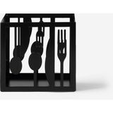 Rarart Metal Mutfak Tezgah Düzenleyici - Çok Amaçlı Organizer - Cutlery box - Siyah
