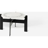 Rarart Siyah Metal Dekoratif Mini Sehpa - Yüksek Sunum Standı - İnce Desen Blume - Siyah - Altın