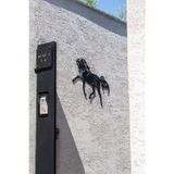 Rarartasil At Figürlü Metal Duvar Panosu - Şık Siyah At Tablosu - Ev Hediyesi - 69X39 Cm