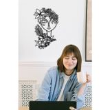 Rarartdekoratif Çiçek Ve Kadın Temalı Metal Tablo - Estetik Ev Ofis Duvar Panosu - 41X69 Cm