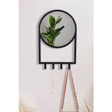 Rarartdekoratif Metal Yuvarlak Duvar Aynası - Trend Geometrik Ayna 40X62 Cm