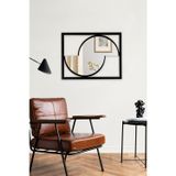 Rarartsiyah Çerçeveli Dekoratif Asimetrik Duvar Aynası - Modern Tasarım 62X48 Cm