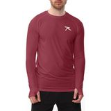 Raru Bordo Uzun Kollu T-Shirt Erkek Slim Fit Nefes Alabilir Kumaş ile Şık Tasarım