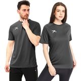 Raru Erkek Velox T-Shirt Antrasit Regular Kalıp Nefes Alabilir Kumaş ile Şık Tasarım