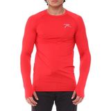 Raru Extra Stretch Baselayer T-Shirt Kırmızı Uzun Kollu Spor Giyim Erkek Slim Fit %92 Polyester