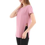Raru Fumus Pembe %100 Pamuk Bisiklet Yaka Kadın T-shirt