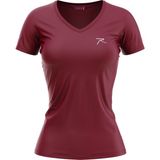 Raru Kadın %100 Pamuk Bordo T-Shirt V Yaka Rahat Kesim Günlük Kullanım İçin Tasarlandı - 2XL