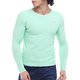 Raru Mint Renk Uzun Kollu T-Shirt Erkek Cinsiyet V Yaka Günlük Kullanım Regular Kalıp