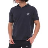 Raru Pamuklu Kapüşonlu Kısa Kollu Sweatshirt Oculus Lacivert - 2XL