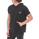 Raru Pamuklu Kapüşonlu Kısa Kollu Sweatshirt Oculus Siyah - XL