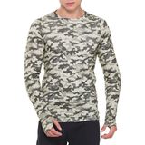 Raru Uzun Kollu Evoco Haki T-Shirt Erkek Slim Fit Dijital Kamuflaj Desenli Polyester Kumaş