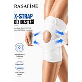 Rasafine Patella Açıklıklı Sporcu Dizliği Ayarlanabilir Cırt Bantlı Yan Yaylı Diz Bandı - M - Beyaz