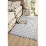 Raschel Carpet Açık Gri Yumuşak Bubble Kaymaz Özel Taban Peluş Halı Yolluk - 140 x 200 cm
