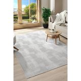 Raschel Carpet Bohem Emboss Premium Seri Kaymaz Taban Jel Taban Halı Yolluk Açık Gri - 120 x 190 cm