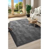 Raschel Carpet Bohem Emboss Premium Seri Kaymaz Taban Jel Taban Halı Yolluk Koyu Gri - 100 x 370 cm