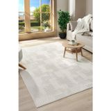 Raschel Carpet Bohem Emboss Premium Seri Kaymaz Taban Jel Taban Halı Yolluk Krem