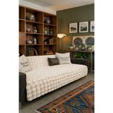 Raschel Carpet Bubble Peluş Koltuk Örtüsü 165X205 Cm Krem Yıkanabilir Çekyat Örtüsü - Koltuk Örtüsü
