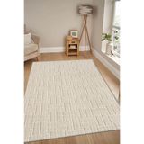 Raschel Carpet Kaymaz Taban Moopy Krem Rengi Bukleli Yumuşak Soft Dokuma Yolluk Halı Salon Halısı LP1001A, 120 x 180